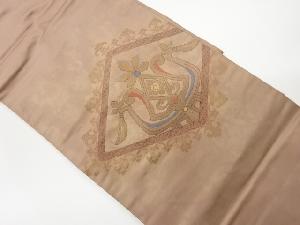 リサイクル　菱に抽象模様織出し名古屋帯